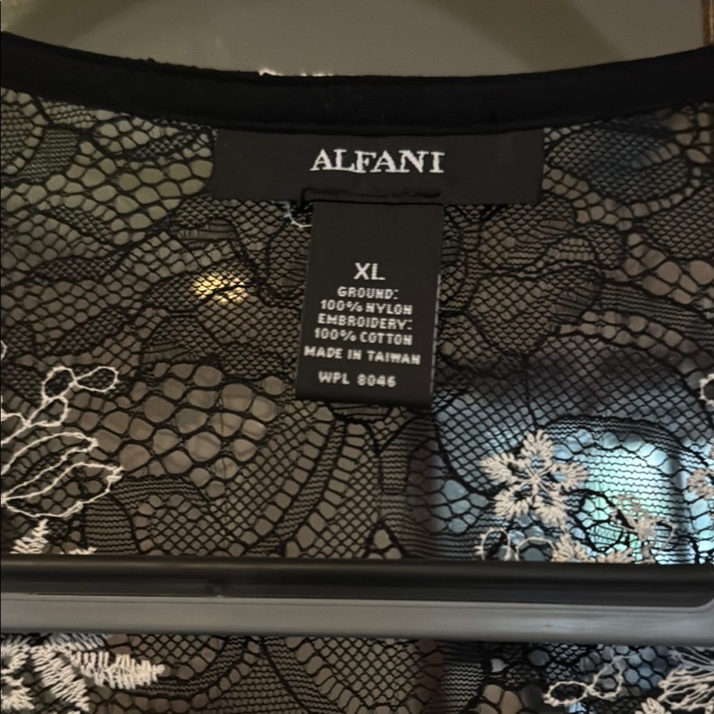 Alfani Black and White Lace Kimono - Picture 2 of 4